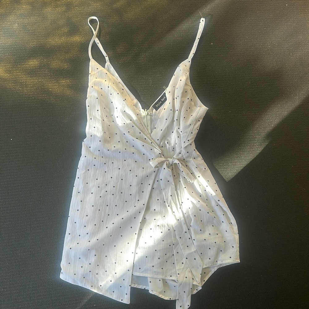 White polka dot jumper ( shorts) - hardly worn maybe once